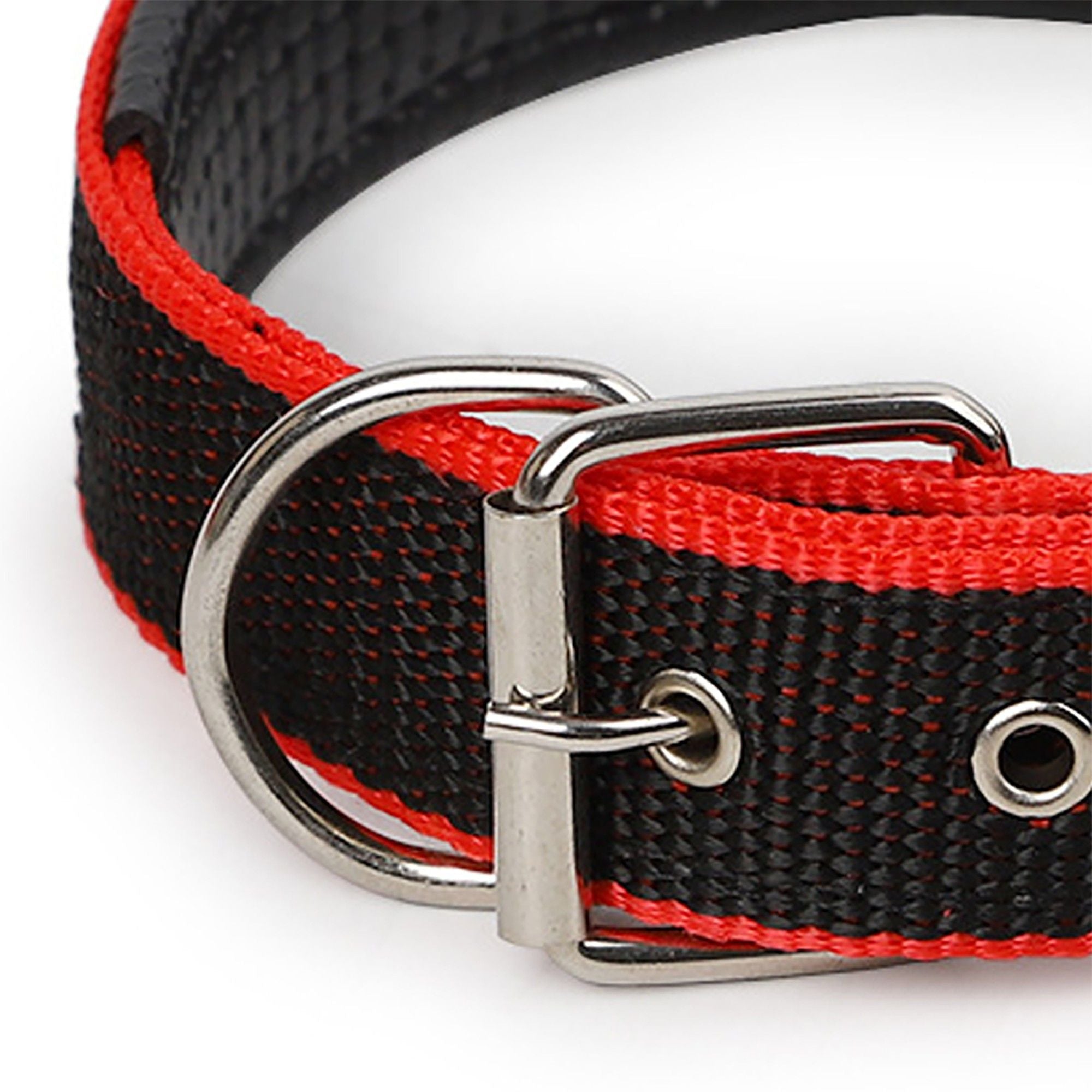 Padded Dog Collar Adjustable Nylon Pet Collar with Metal Buckle Soft Lining