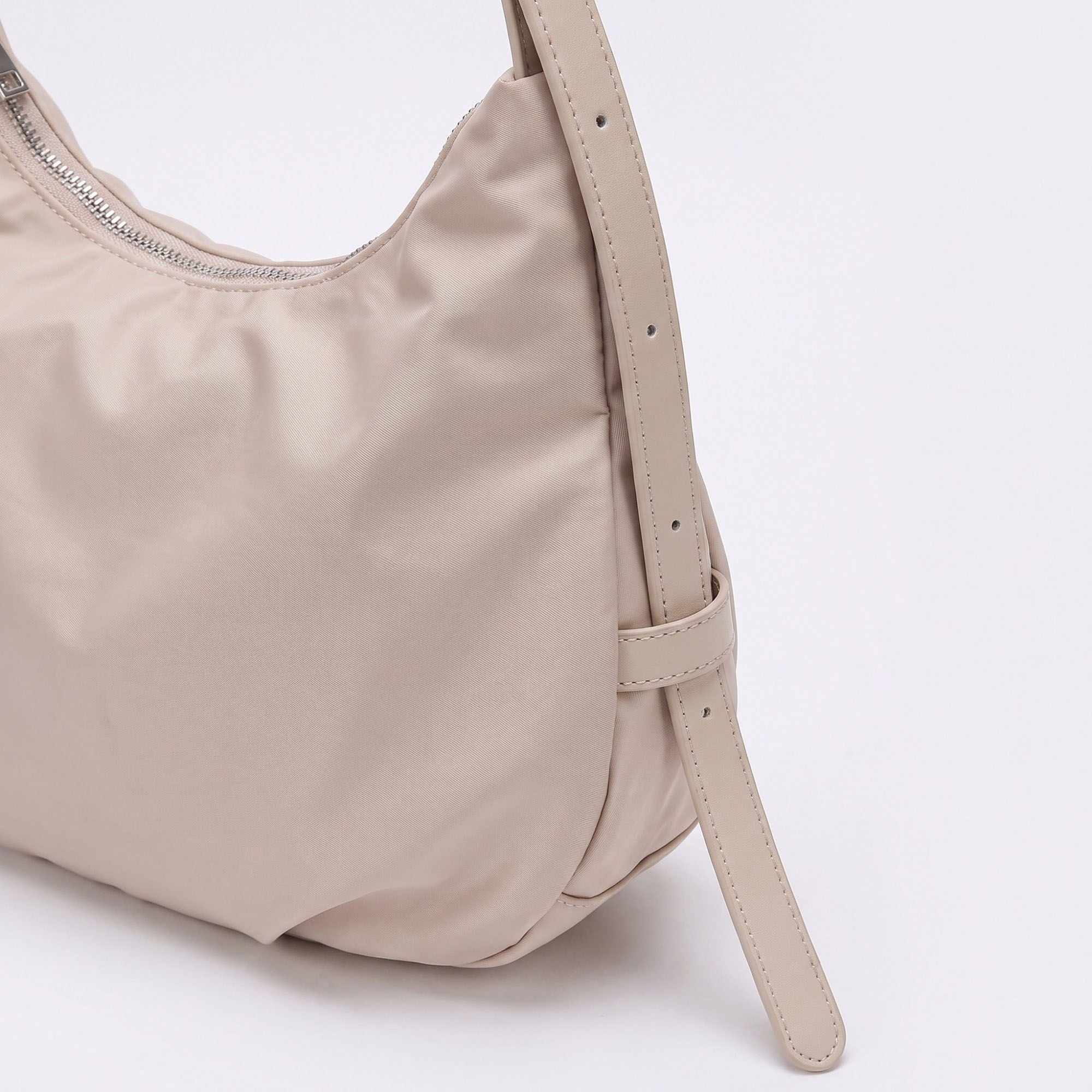 Soft Hobo Shoulder Bag with Adjustable Strap and Zip Closure