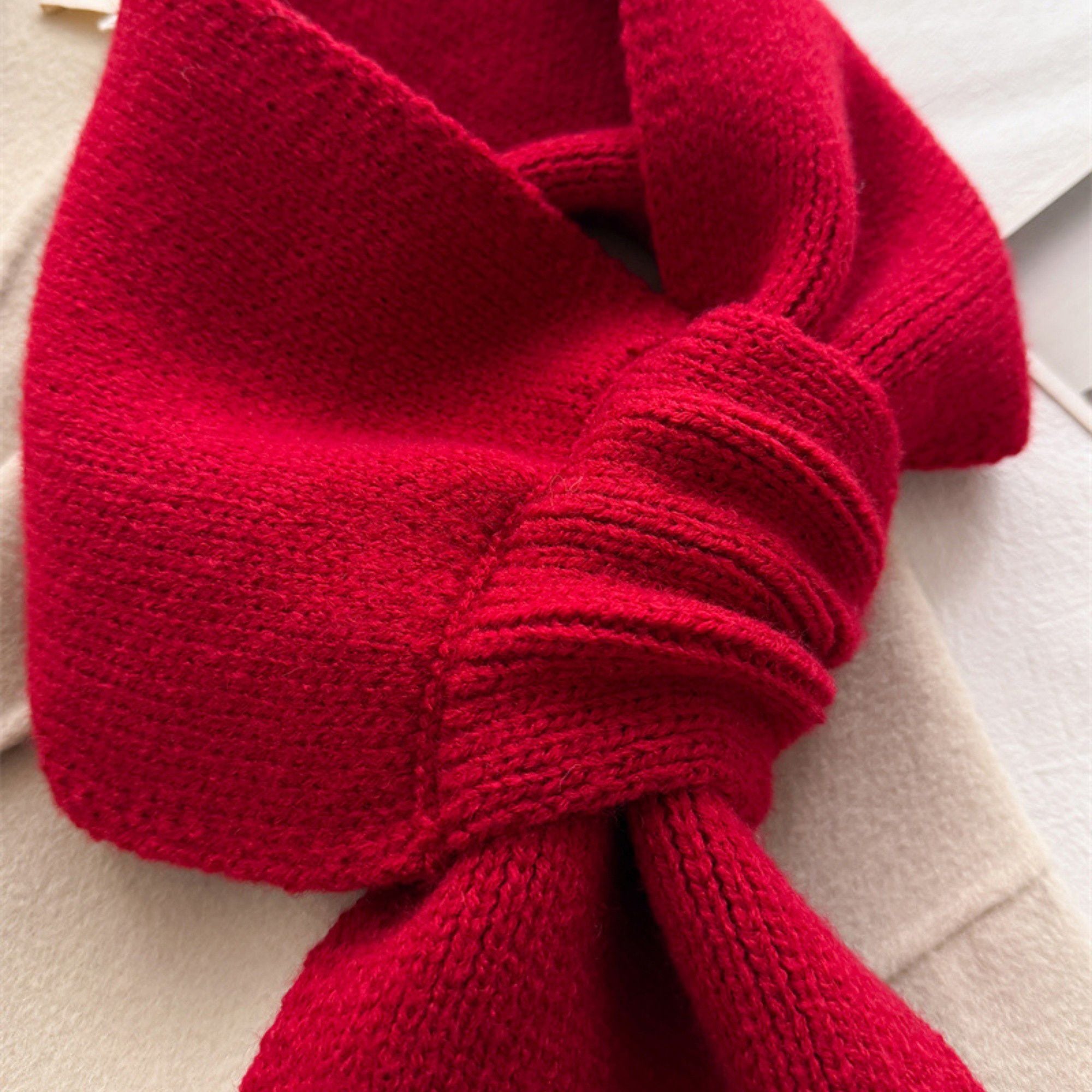Anna-Kaci Women's Soft Knit Scarf with Pull-Through Loop Design, Cozy Textured Fabric and Easy Draped Styling for Everyday Wear 29.5x7in