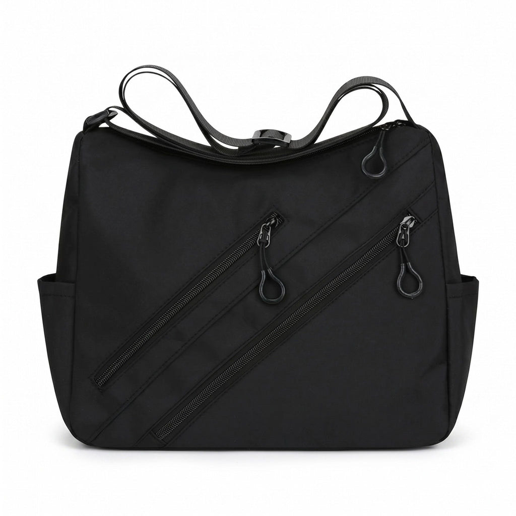 Large Nylon Crossbody Messenger Bag Adjustable Strap Multi Pocket Everyday Shoulder Bag
