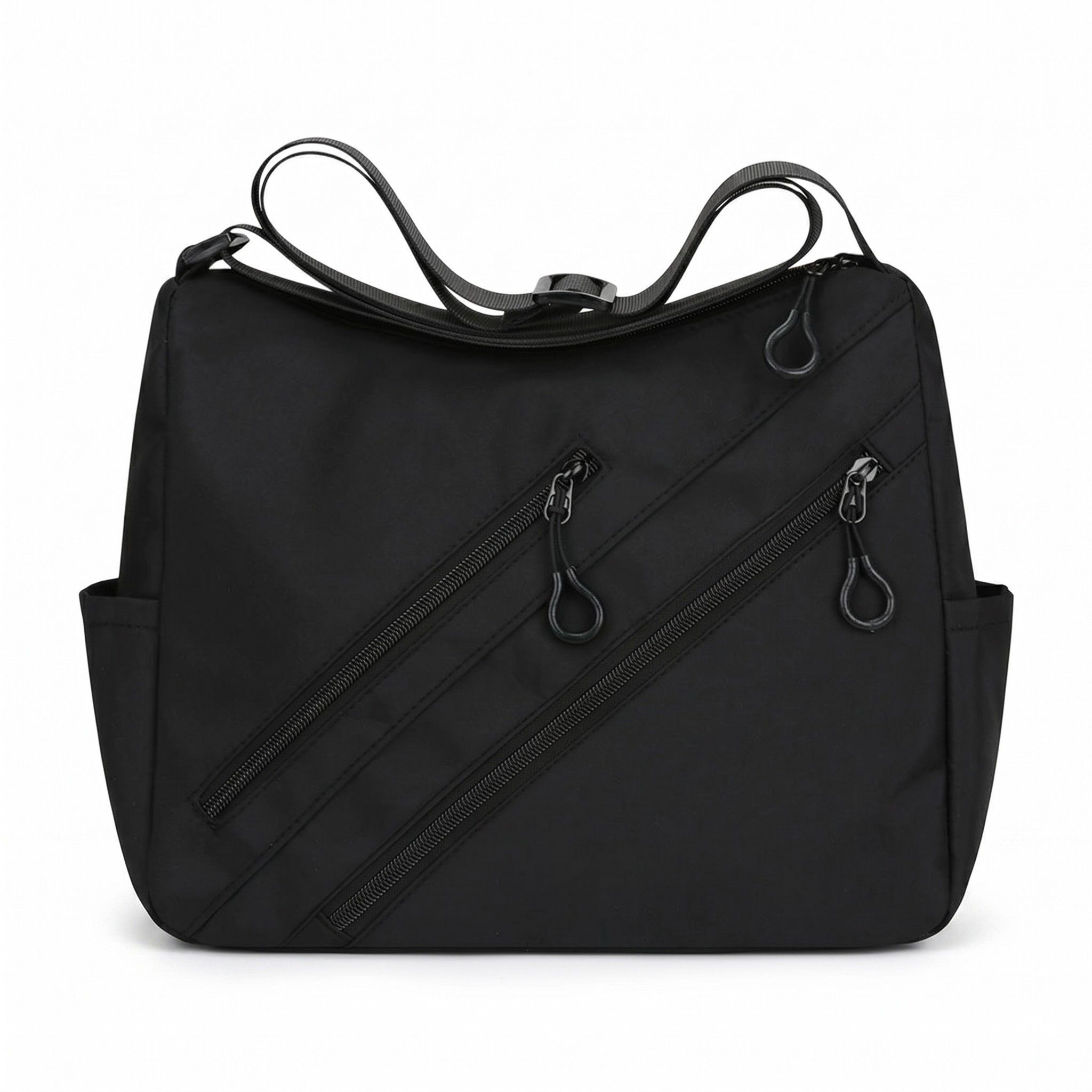 Large Nylon Crossbody Messenger Bag Adjustable Strap Multi Pocket Everyday Shoulder Bag