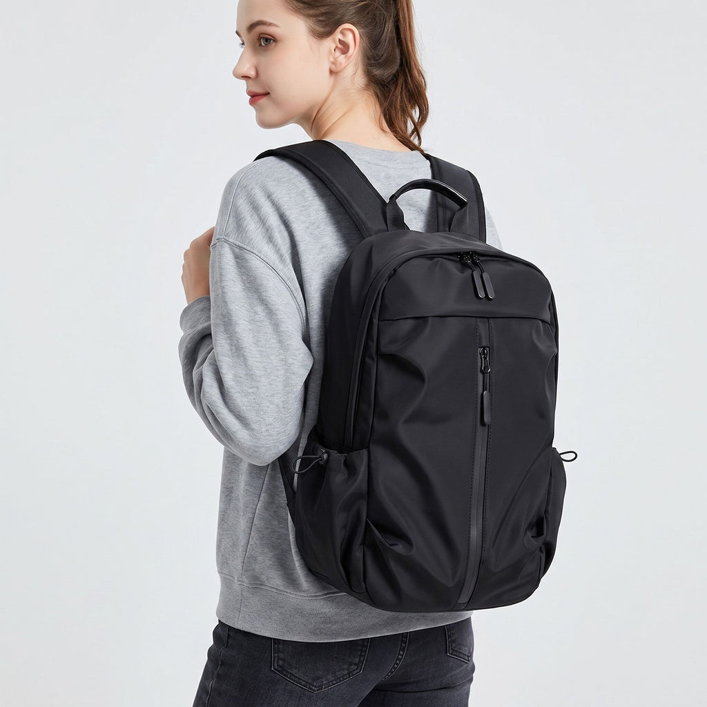 Multi-Pocket Commuter Travel Backpack with Padded Straps and Side Pockets