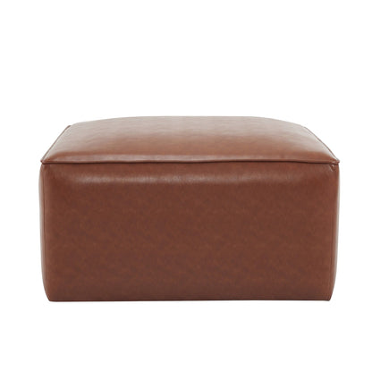 Alilang 30.00 inches Square Faux Leather Ottoman Pouf with Modern Design