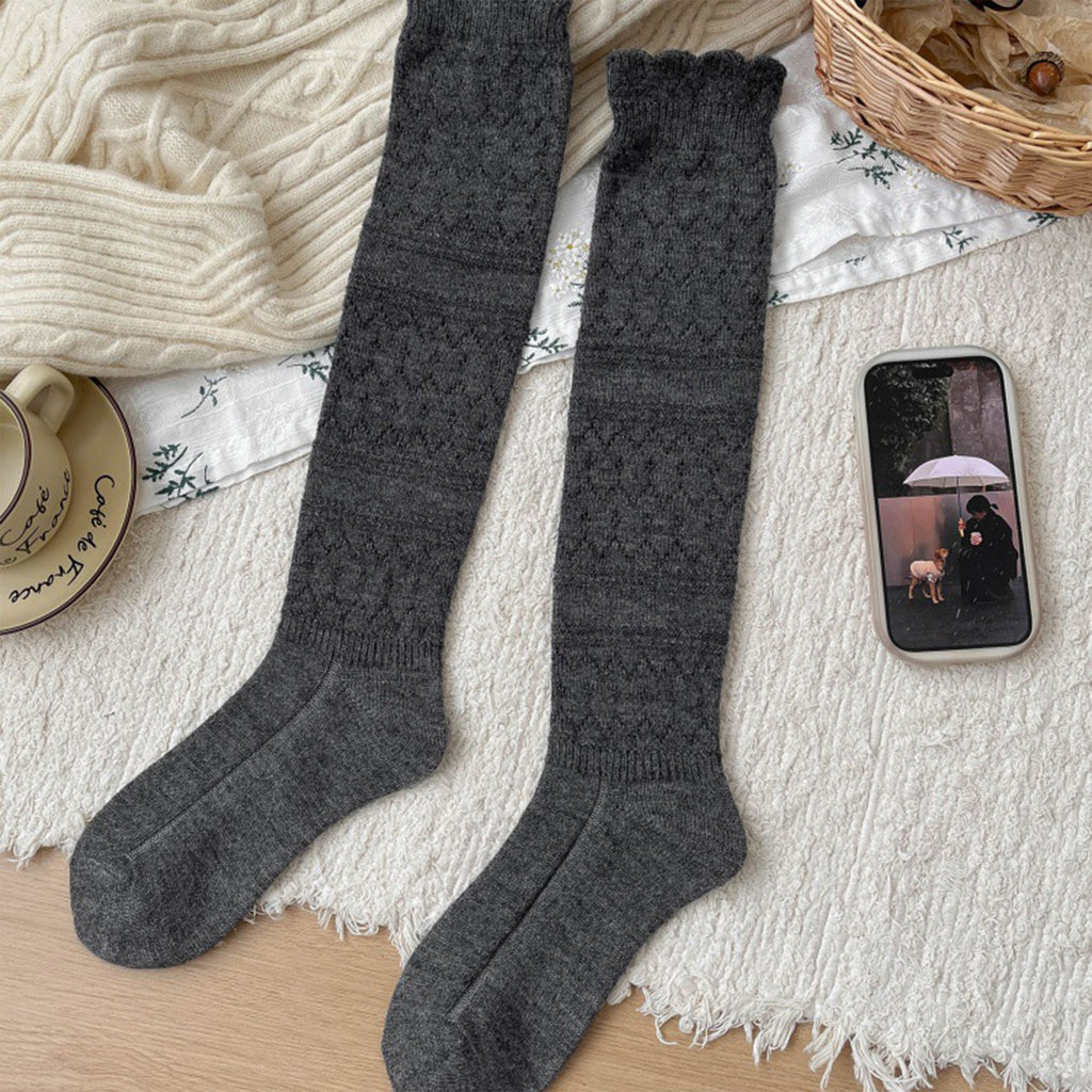 Anna-Kaci Women's 6pk Cable Knit Knee-High Socks - Warm Textured Socks for Casual Winter & Cozy Daily Wear