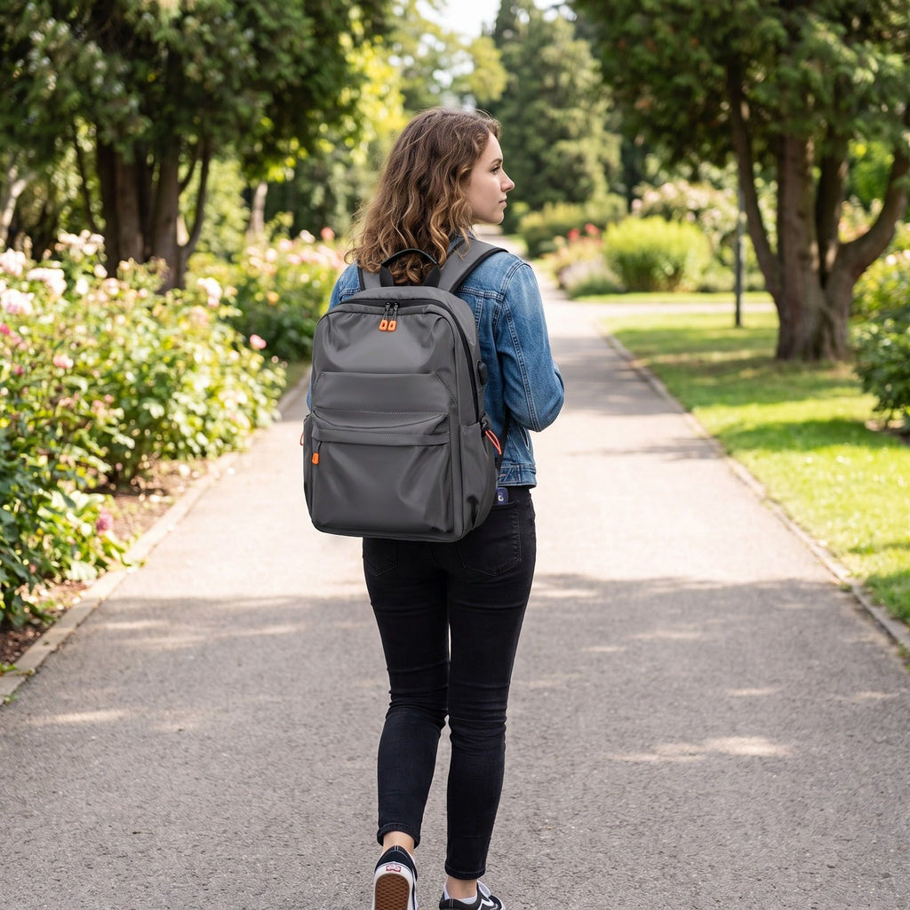 Multi-Pocket Commuter Travel Backpack with Padded Straps and Adjustable Side Pockets