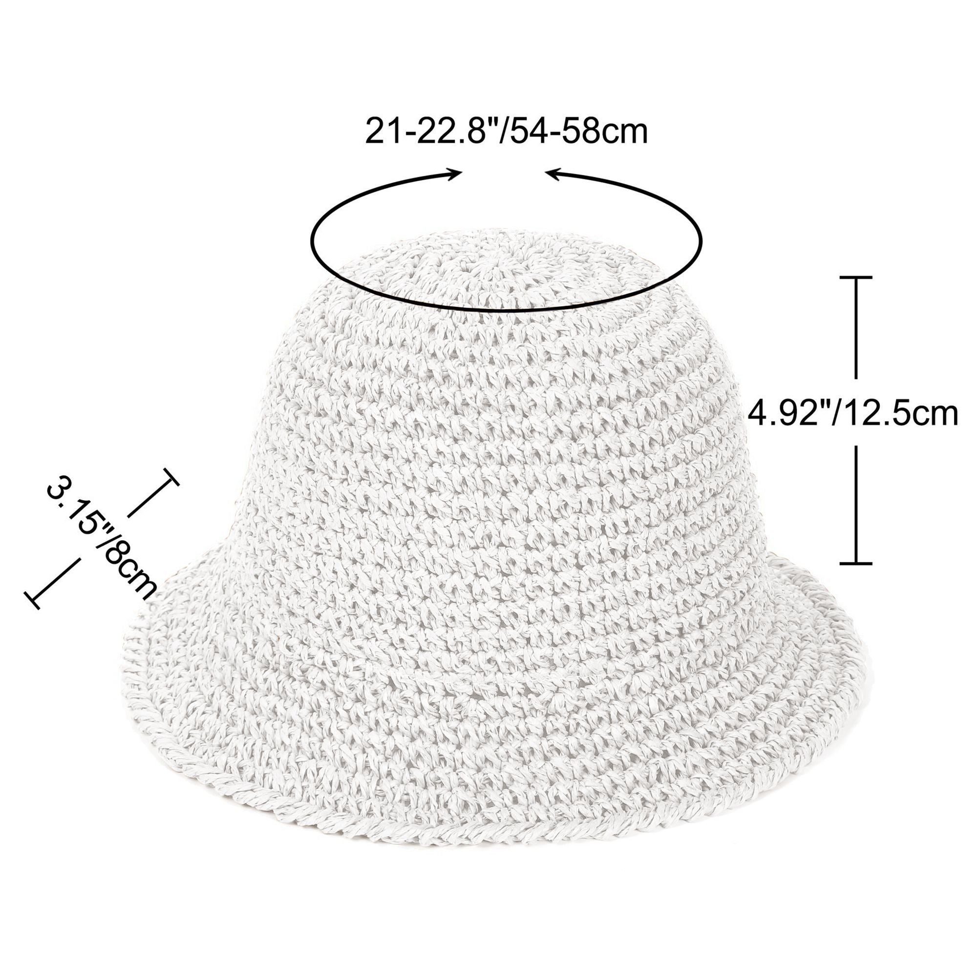 Anna-Kaci Crochet Raffia Bucket Hat Lightweight Foldable Wide Brim Sun Hat for Stylish Summer Protection