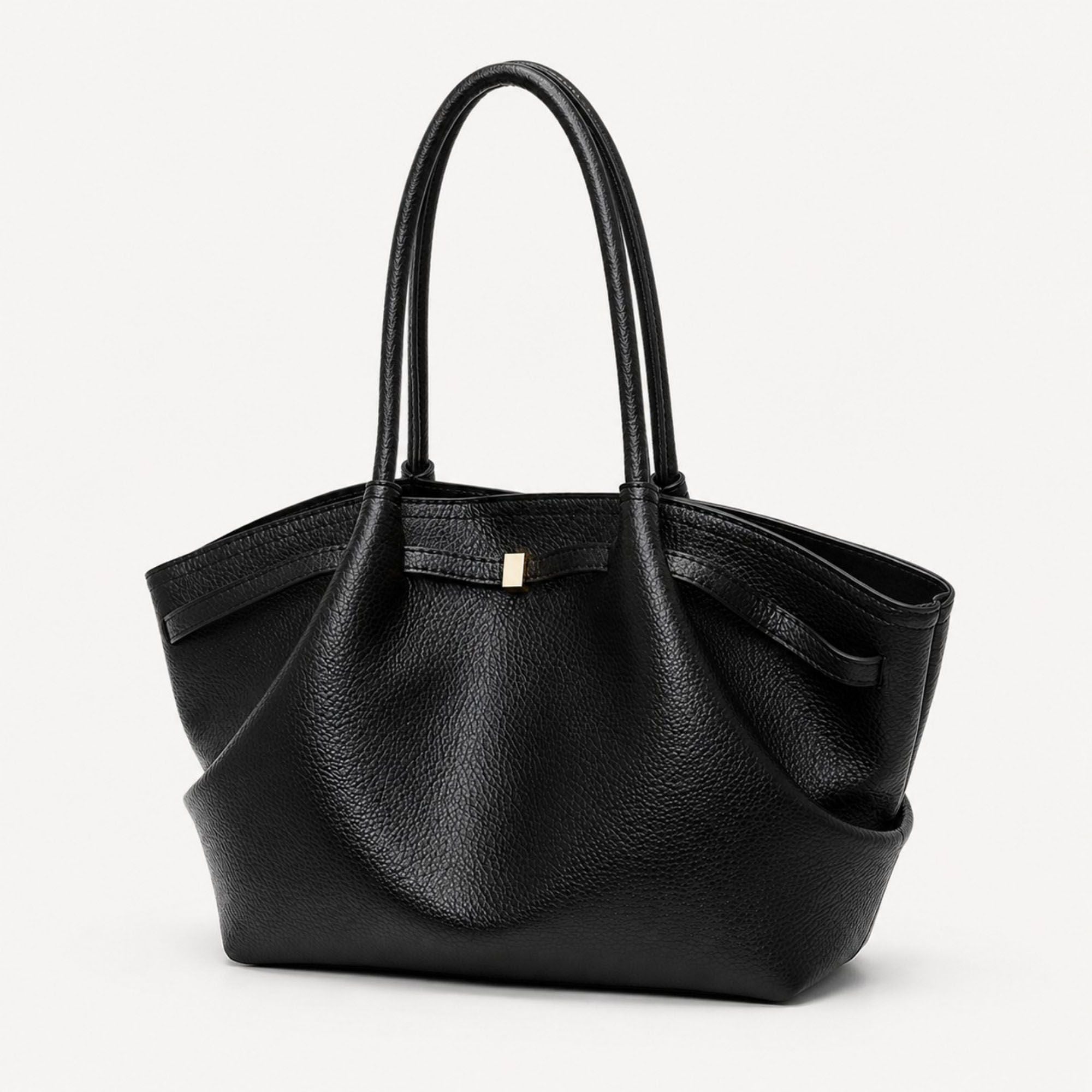 Large Capacity Pleated Shoulder Tote Bag
