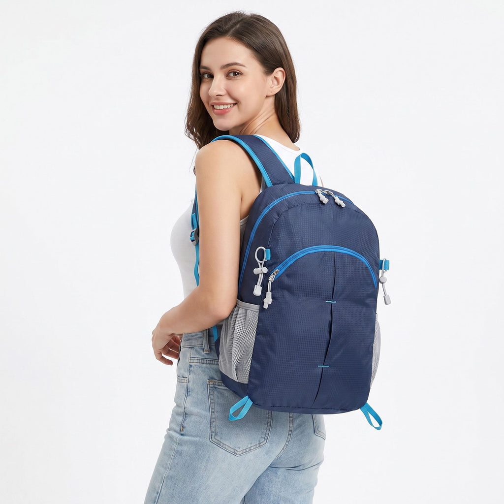 Lightweight Hiking Backpack with Multiple Zip Compartments and Adjustable Padded Straps