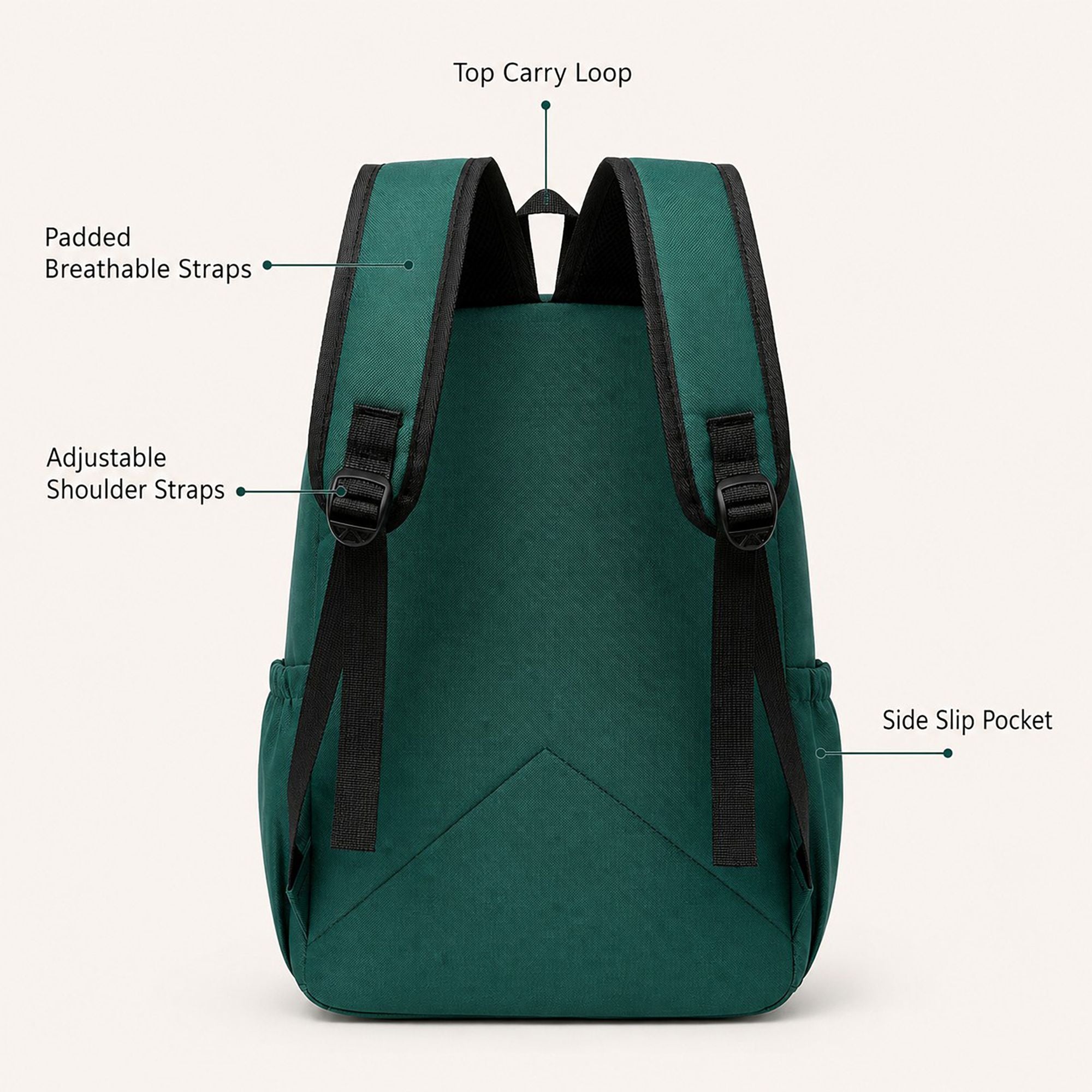 Colorblock School Backpack with Front Pocket and Adjustable Straps