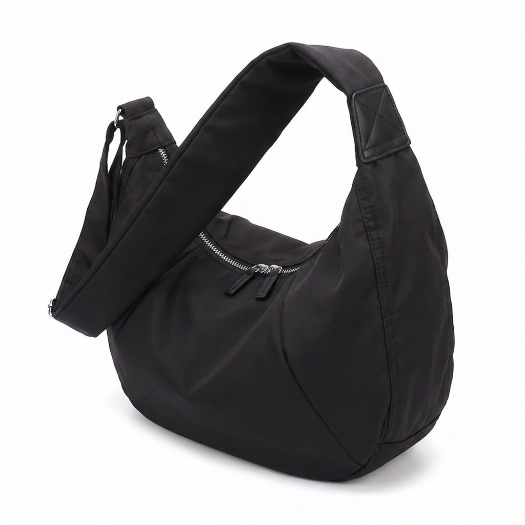 Oversized Crescent Sling Bag with Wide Adjustable Strap and Top Zipper 17.5x10x6.5in