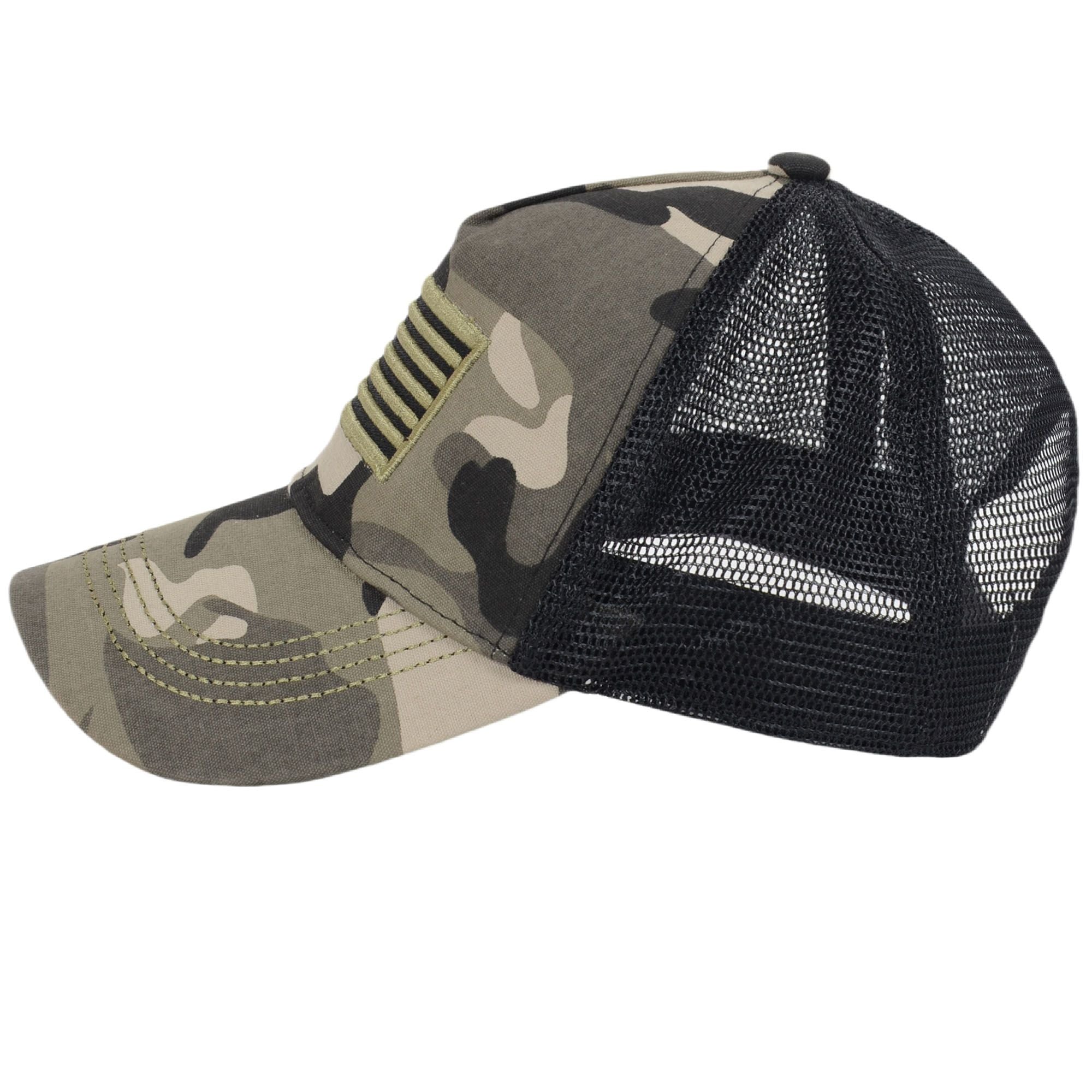 Alilang American Flag Trucker Hat Classic Embroidered Baseball Cap Mesh Adjustable Cap for Men Women