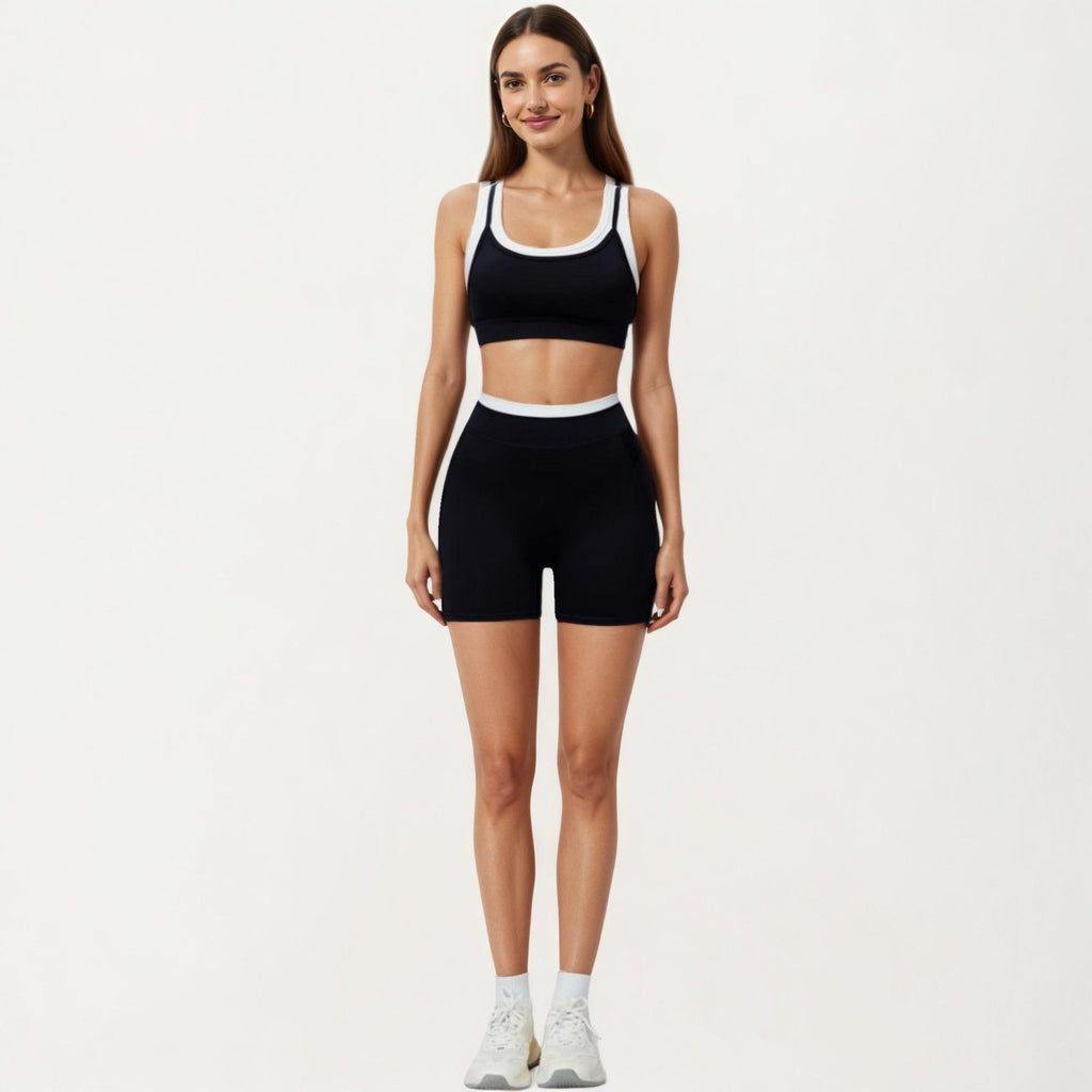 Anna-Kaci Active Women's High Waist Biker Shorts with Smooth Stretch Fabric and Contrast Waistband