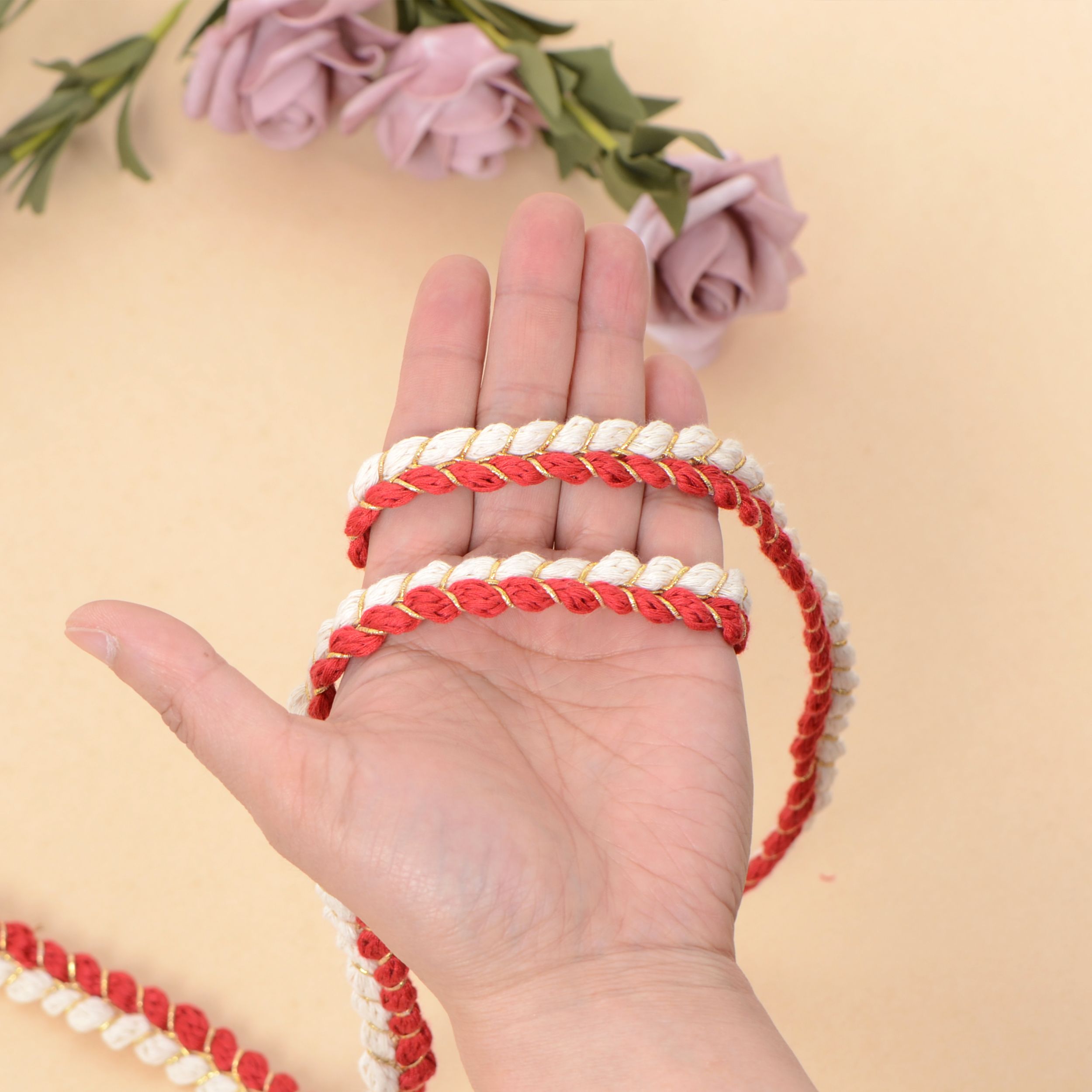 Sewing Braid Trim, 11 Yards 0.6 Inch Twisted Cotton Cord Trim, Handmade DIY Craft Embellishment Costume Garment Decor Accessory