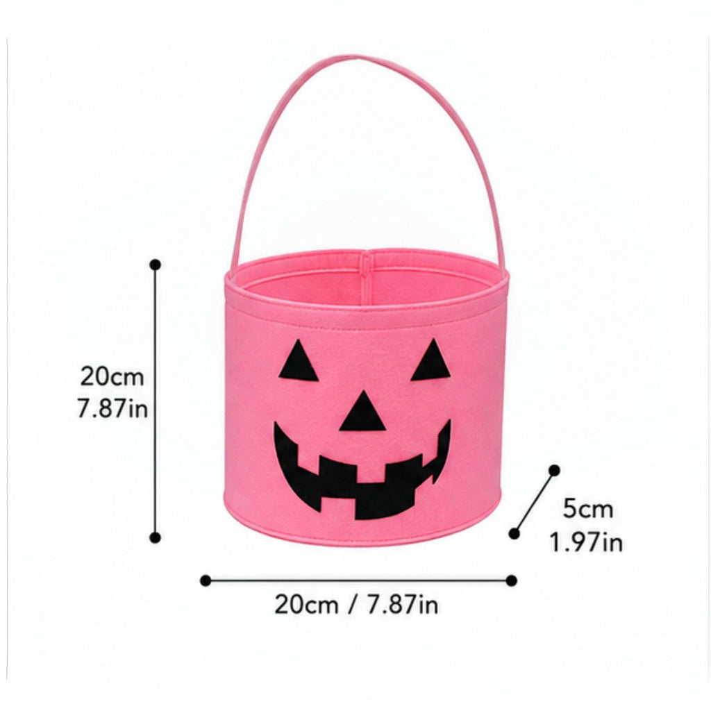 Halloween Felt Candy Bucket Pumpkin Trick or Treat Basket Large Capacity Holiday Storage Tote Bag