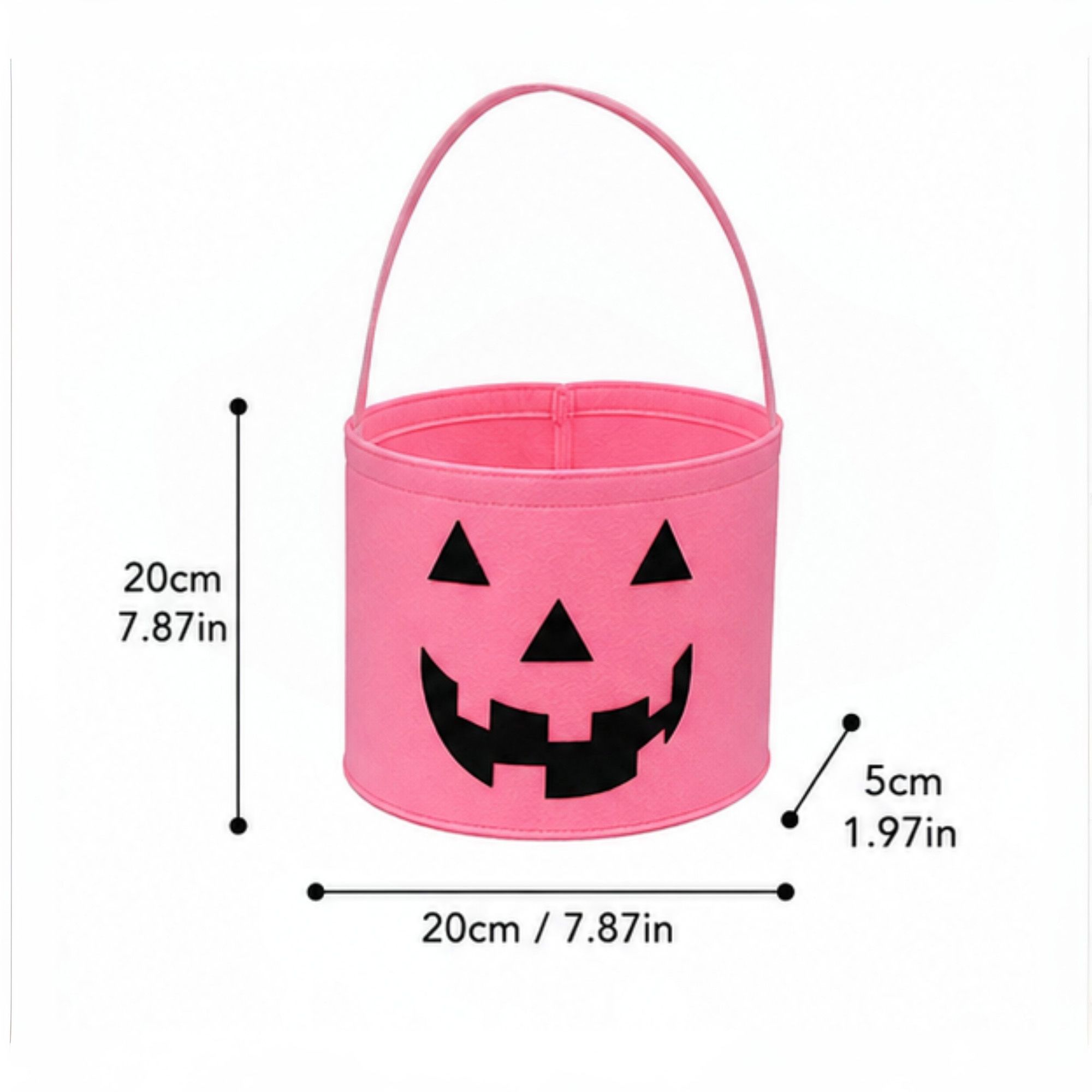 Halloween Felt Candy Bucket Pumpkin Trick or Treat Basket Large Capacity Holiday Storage Tote Bag