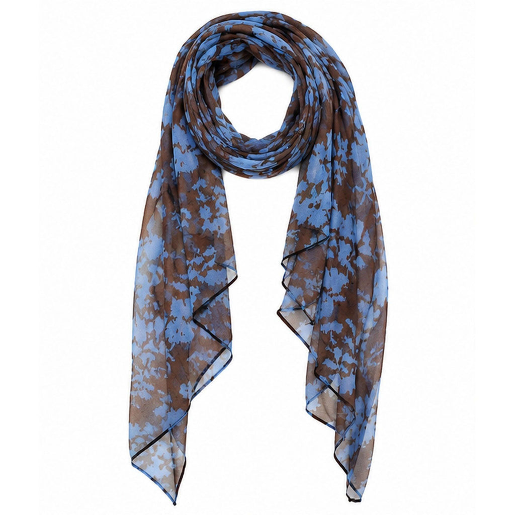 Lightweight Abstract Floral Sheer Long Scarf