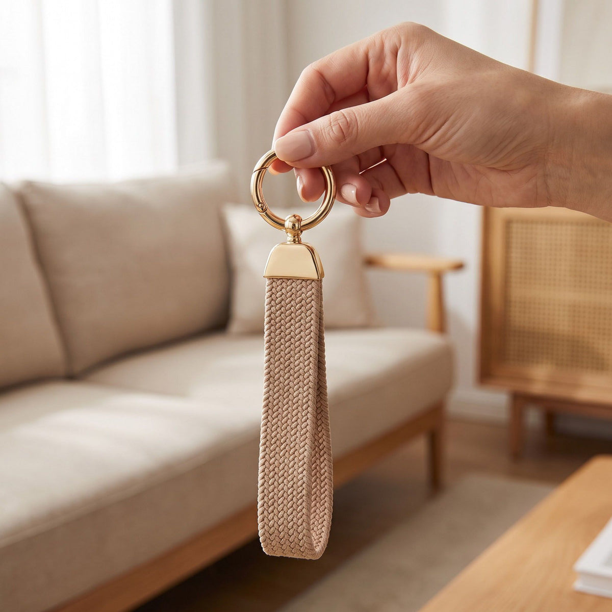 Woven Wristlet Keychain Strap with Hardware Kit