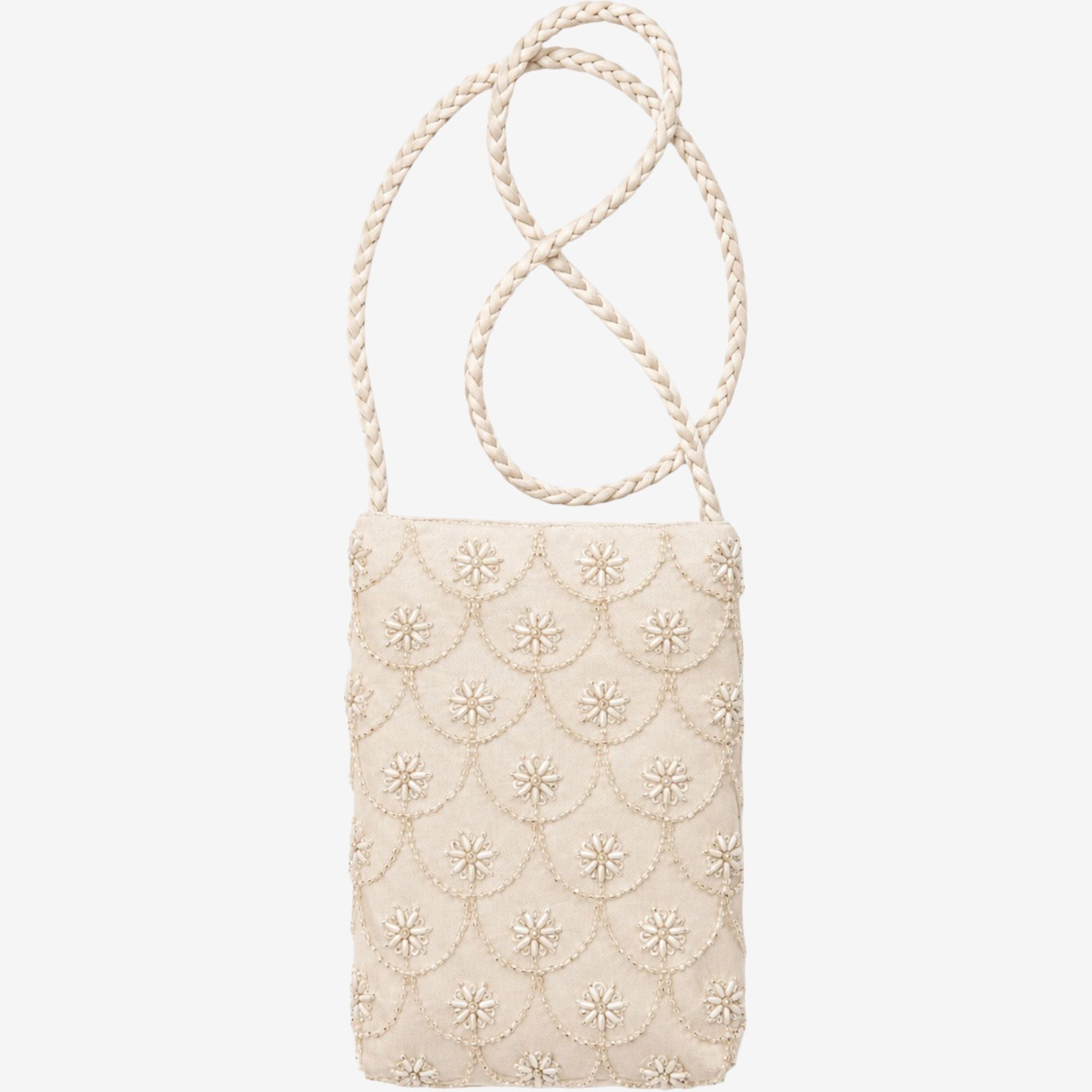 Beaded Embroidered Shoulder and Crossbody Bag for Elegant Occasions