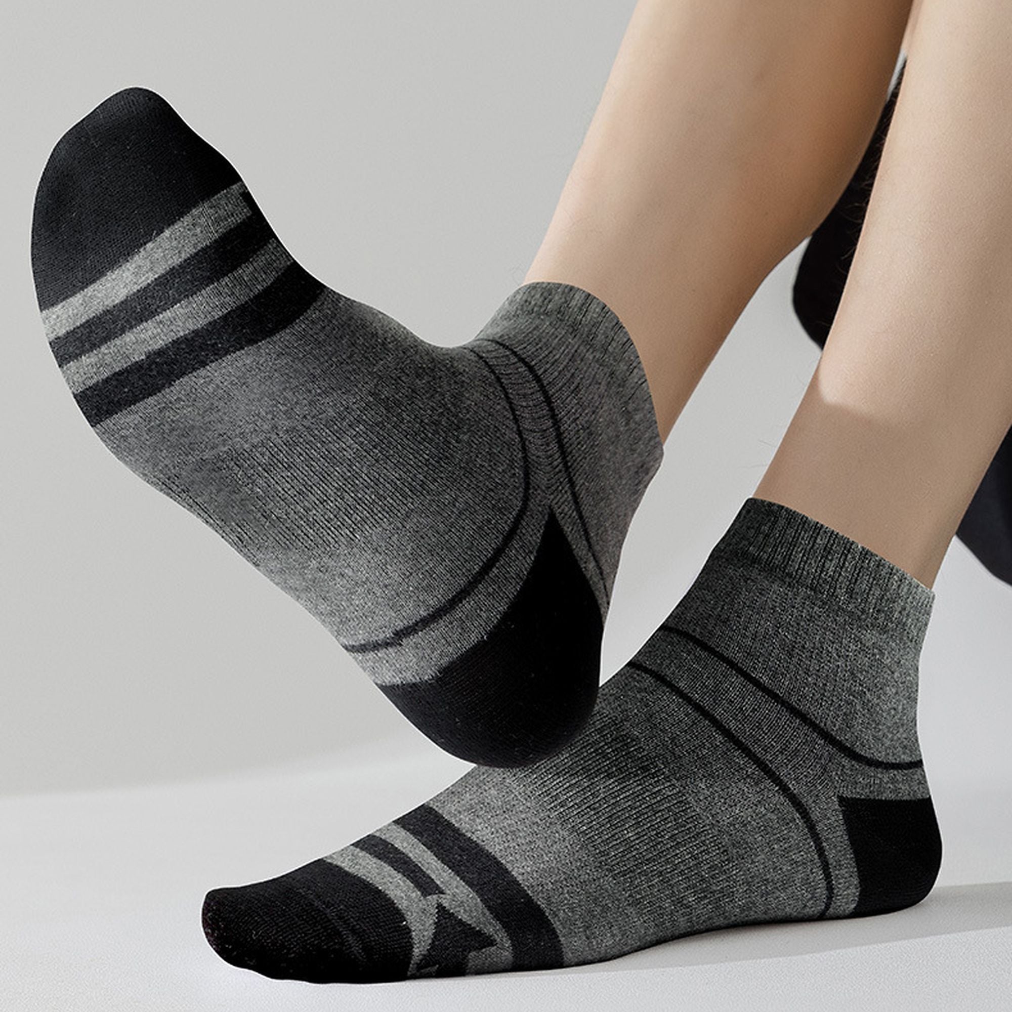 Anna-Kaci Men's 6pk Striped Ankle Socks