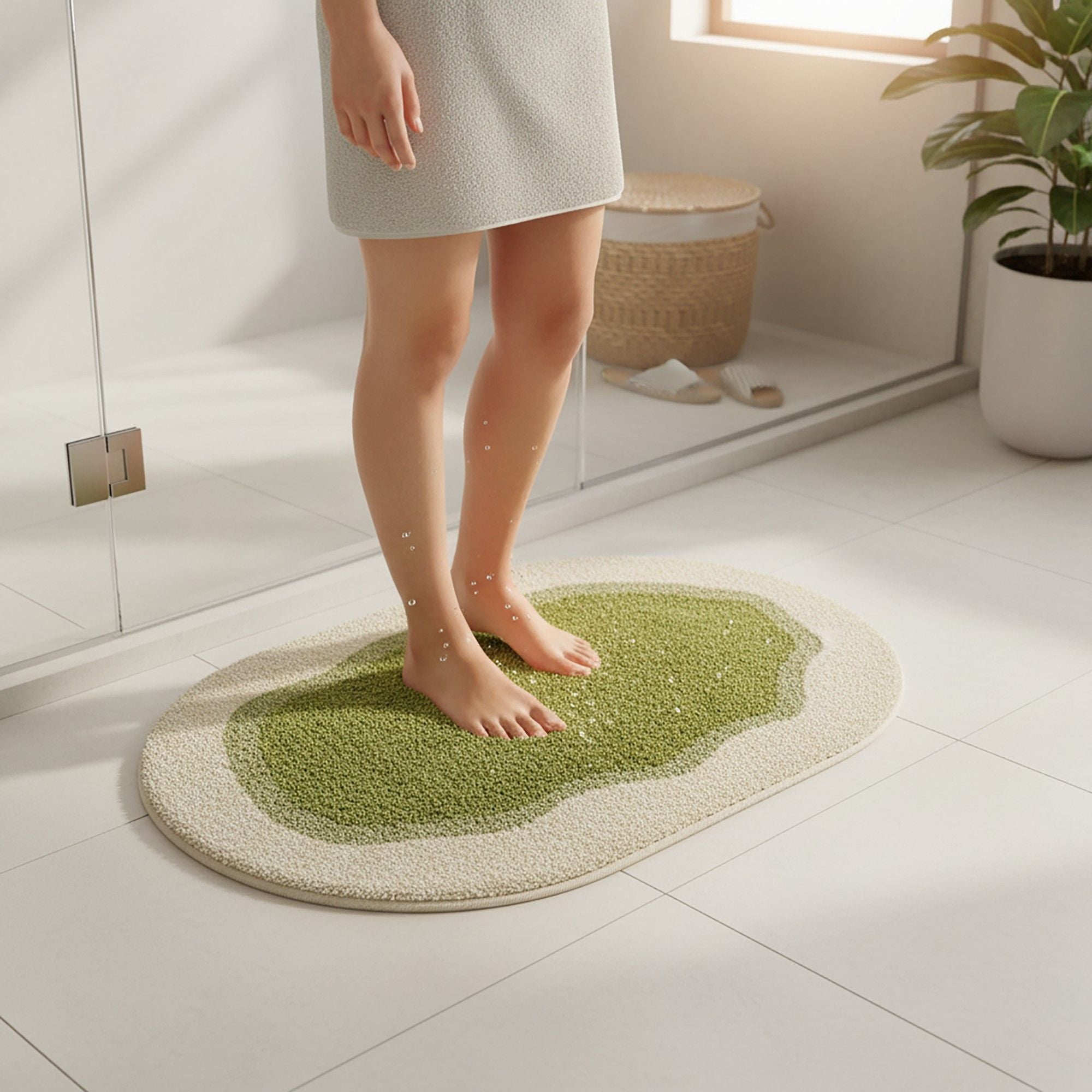 Abstract Tufted Floor Mat Soft Plush Irregular Shape Non Slip Backing Decorative Indoor Rug Modern Pattern