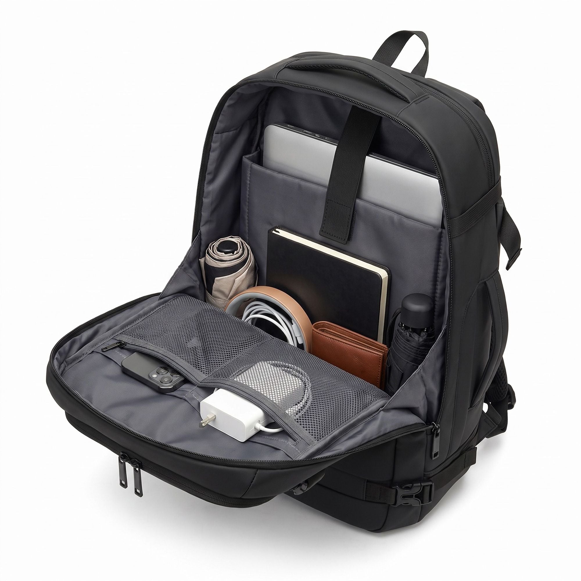 Large Travel Backpack with Compression Straps Multiple Compartments and Padded Shoulder Straps