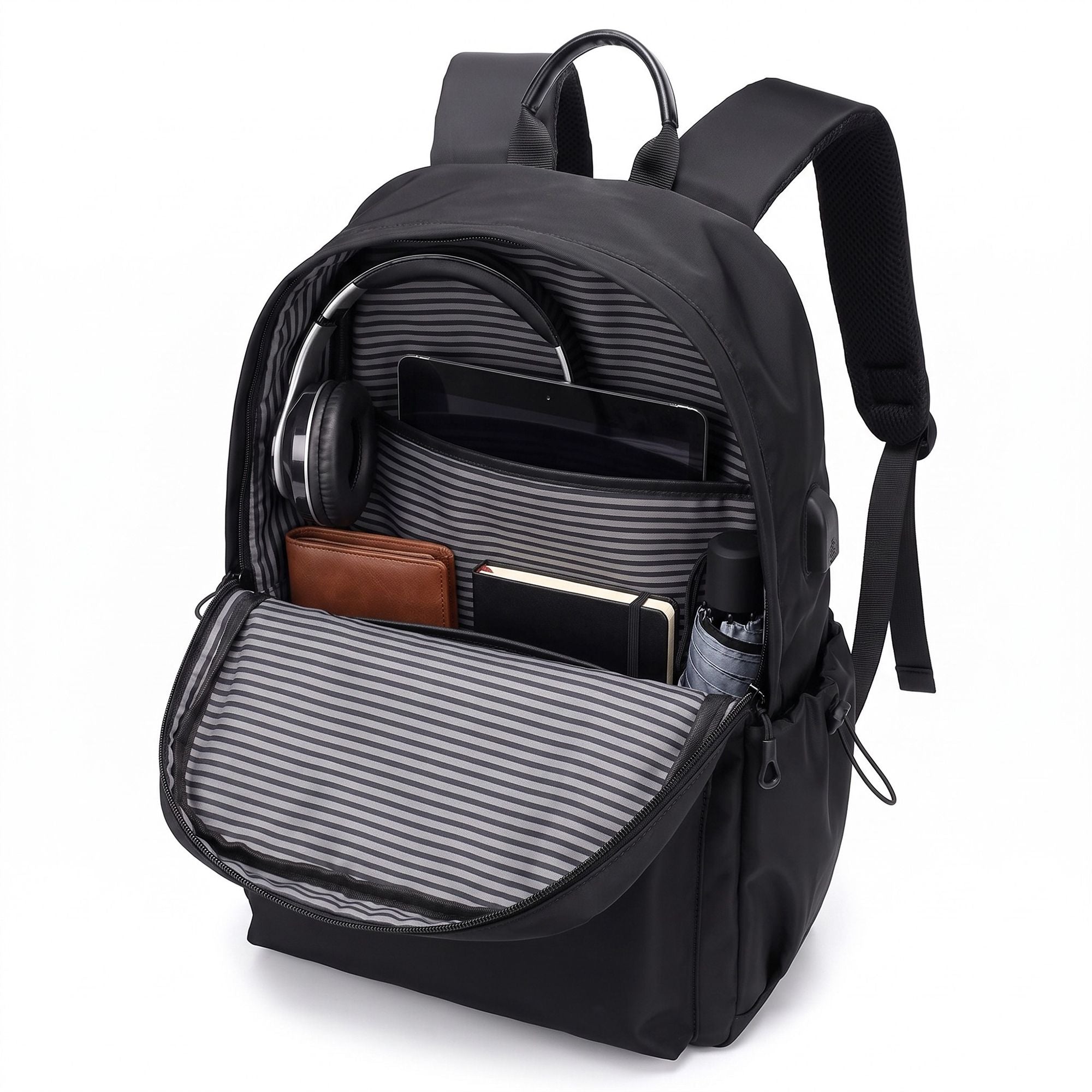 Modern Minimalist Laptop Backpack -  Multi-Pocket Daypack for School, Work, and Travel