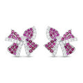 Women's Bow Knot Stud Earrings with Crystal Rhinestone Embellishments