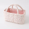 Floral Floral Quilted Storage Basket Tote with Padded Handles