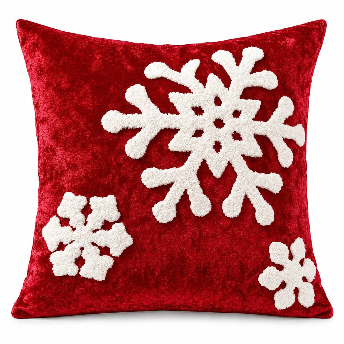 Christmas Tufted Snowflake Throw Pillow Cover 18 x 18 Inch Holiday Decor