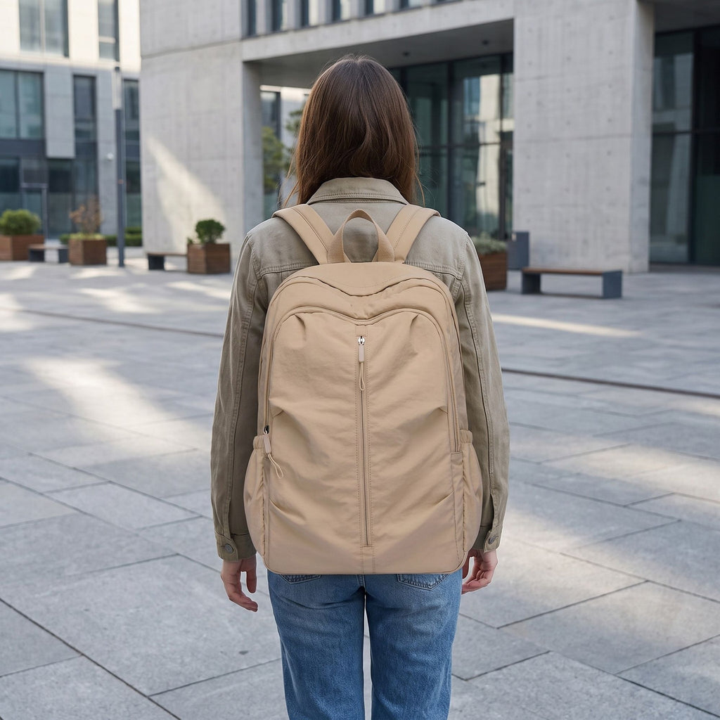 Lightweight Travel Backpack with Large Front Zip Compartment Side Pockets and Padded Shoulder Straps