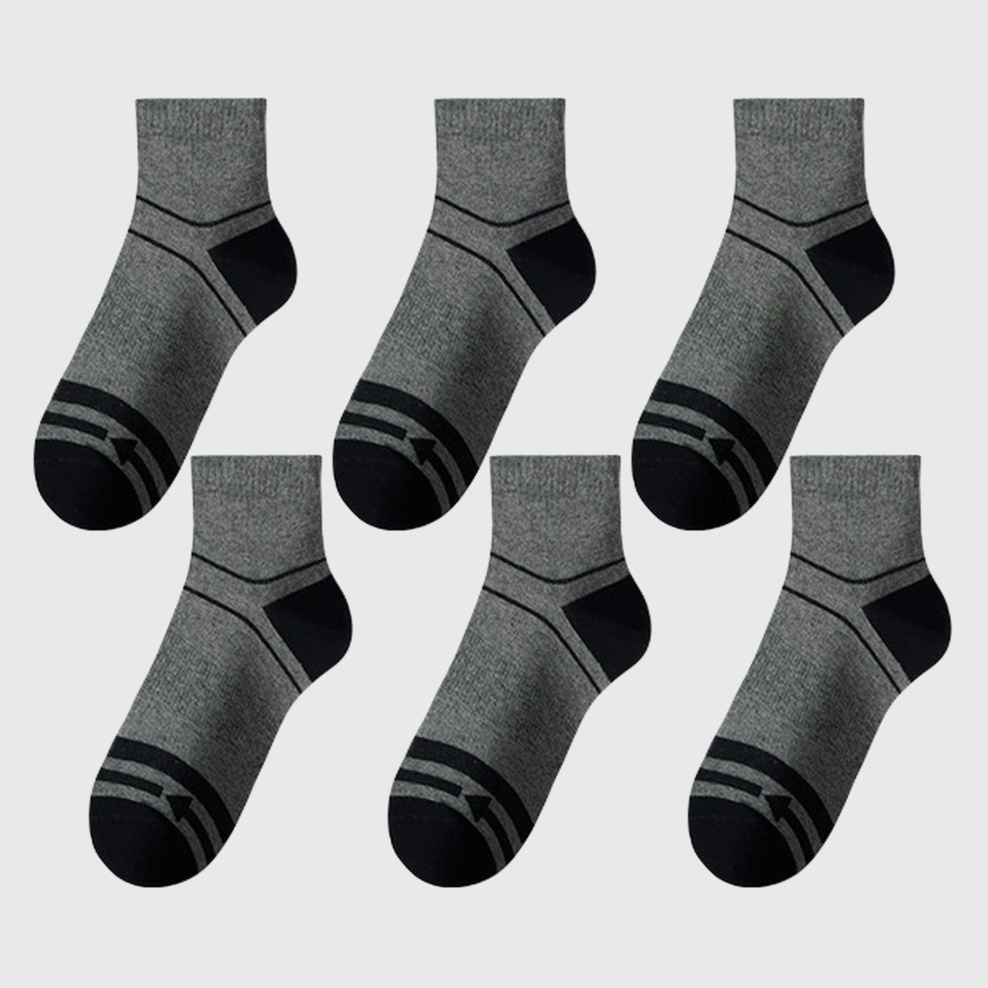 Anna-Kaci Men's 6pk Striped Ankle Socks