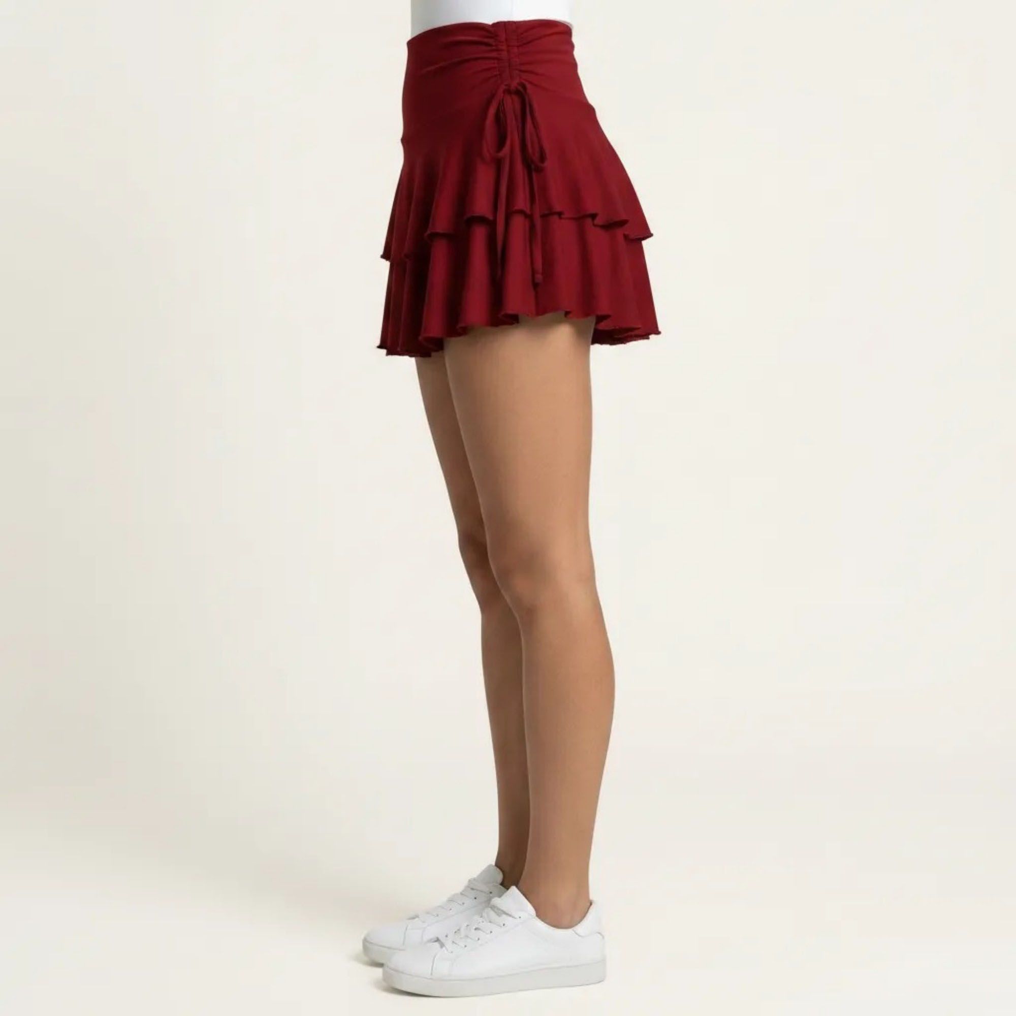 Anna-Kaci Women's Tiered Ruffle Mini Skirt Side Tie High Waist Flowy Lightweight Casual Skirt