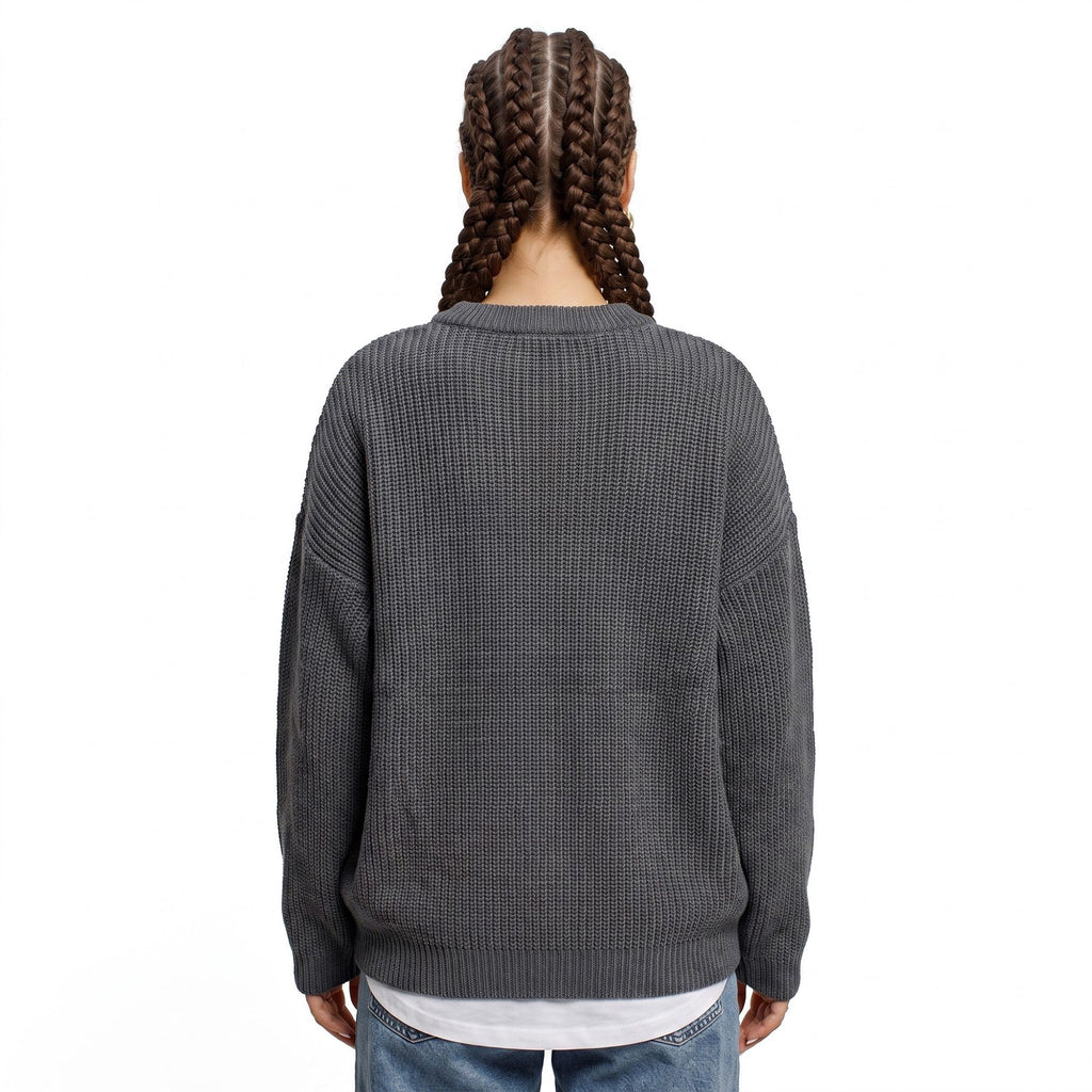 Oversized Chunky Knit Crewneck Pullover Sweater