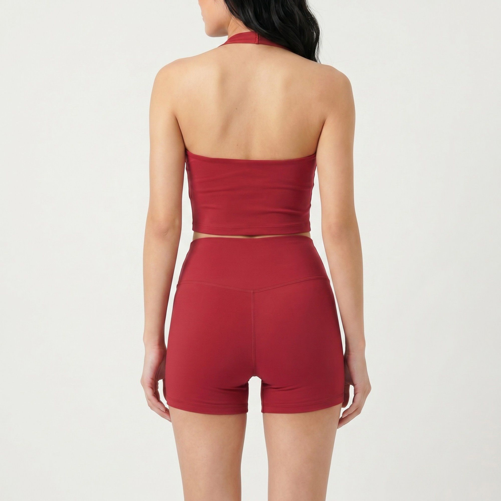2-Piece Set Sleeveless High Neck Tank Top and Fitted Shorts Sleepwear Lounge Set with Soft Stretch Knit Feel