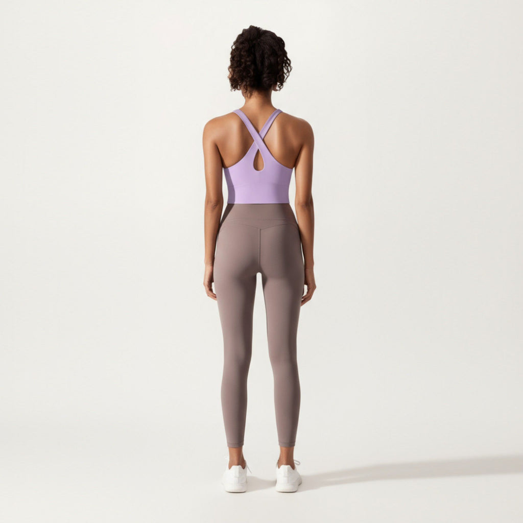 Anna-Kaci Active Women's Cross Back Sports Tank Top with Scoop Neckline and Wide Supportive Band