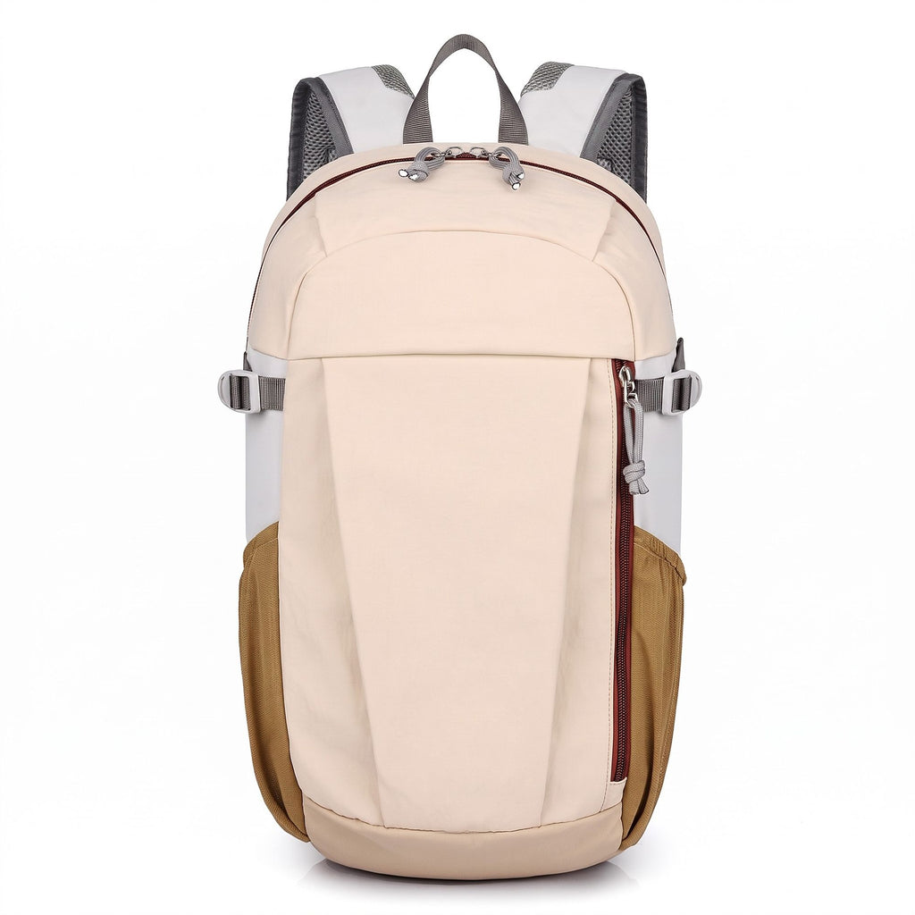 Everyday Backpack with Front Zip Pocket Side Mesh Pockets Padded Straps Top Hle