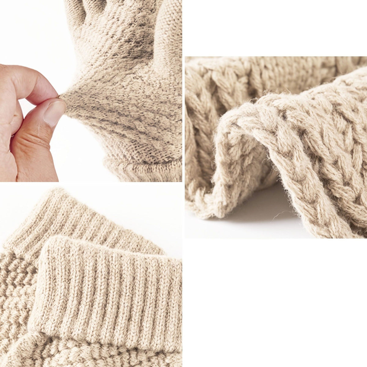 4 Piece Knit Winter Hat Scarf Touchscreen Gloves and Socks Set
