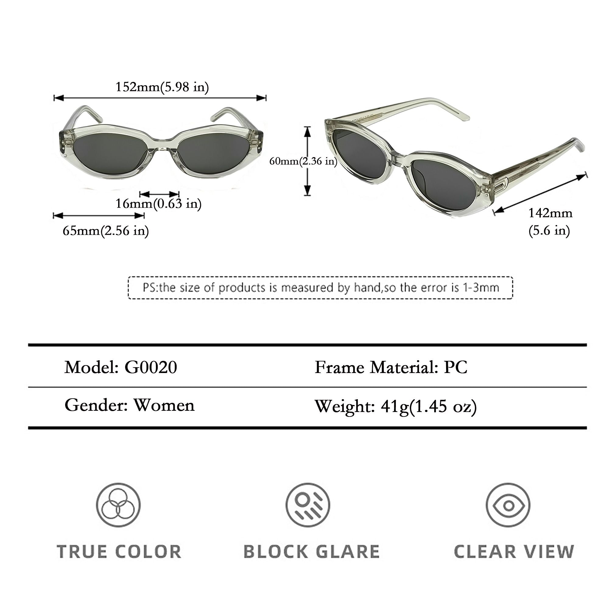 Anna-Kaci Trendy Geometric Women's Polarized Sunglasses UV400 Protection