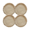 4 Pack Round Woven Fringe Placemats Farmhouse Heat Resistant Table Mats for Dining Table Decor