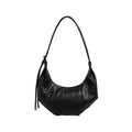 Slouchy Crescent Shoulder Bag with Genuine Leather Finish and Adjustable Strap