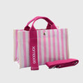 Anna-Kaci Women's Striped Canvas & Nylon Tote Bag - Multi - functional Shoulder Bag