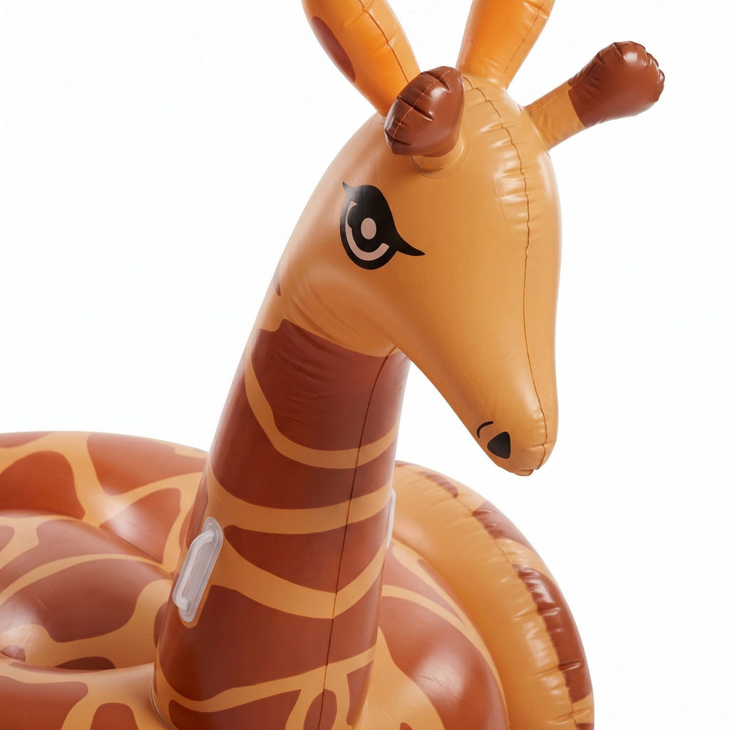 Inflatable Giraffe Pool Float Ring Animal Float Durable PVC Water Float for Pool Beach Lake 66x59.8x37.8in
