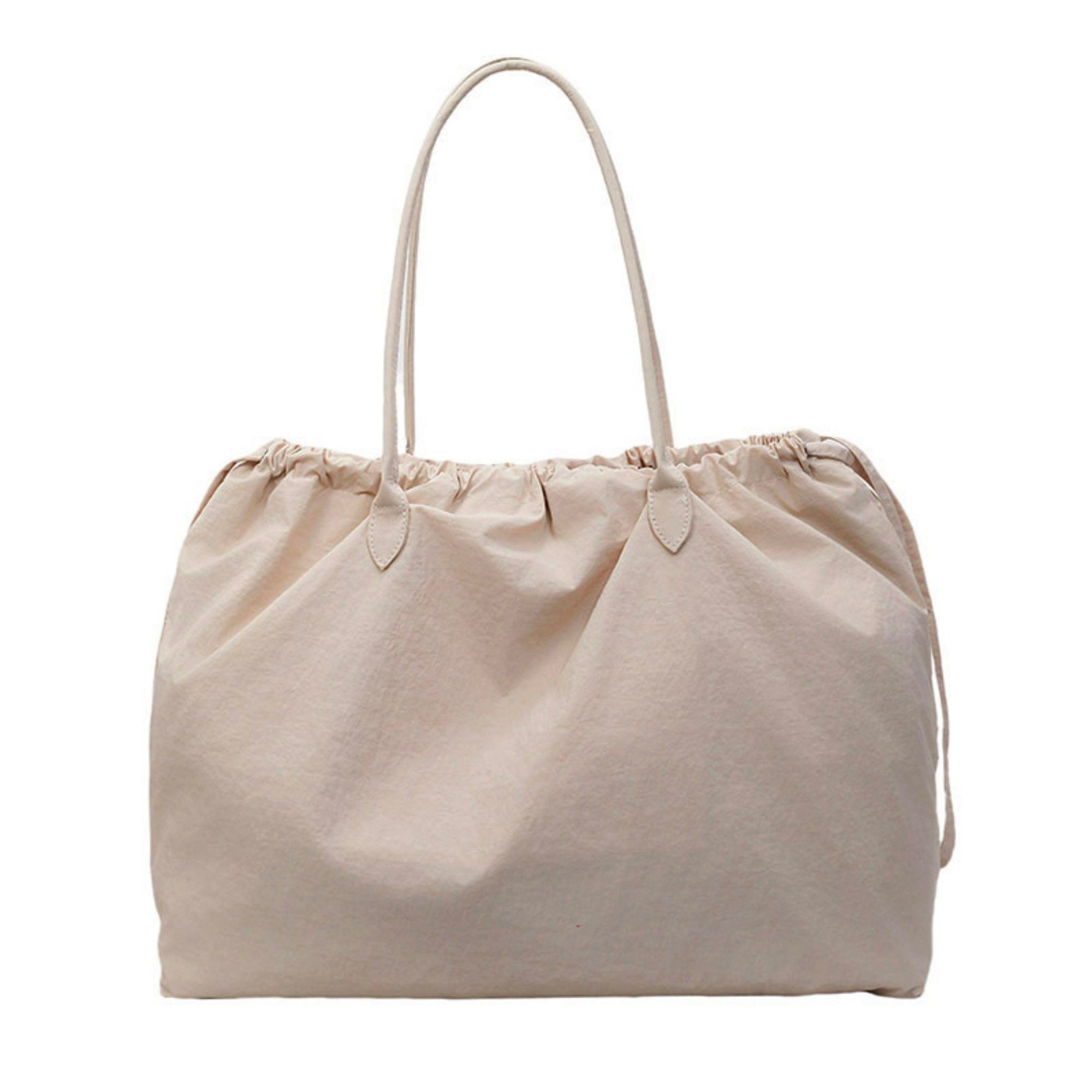 Anna-Kaci Women's Nylon Drawstring Shoulder Tote Bag with Soft Slouchy Silhouette and Long Carry Straps