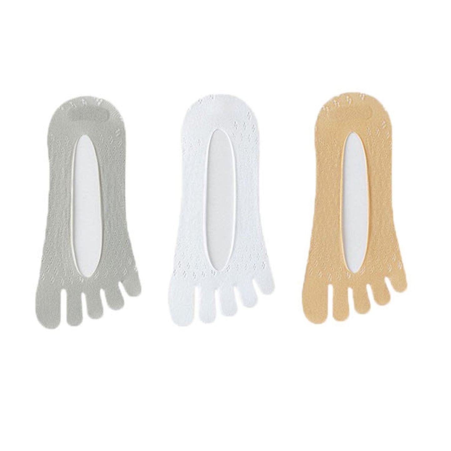 Anna-Kaci Women's Mesh Toe Socks with Non-Slip Silicone Heel Grip Ultra Low Cut Breathable No Show Sock 3-Pack