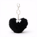 Plush Heart Keychain with Metal Clip and Bow Charm for Bags Backpacks Purses