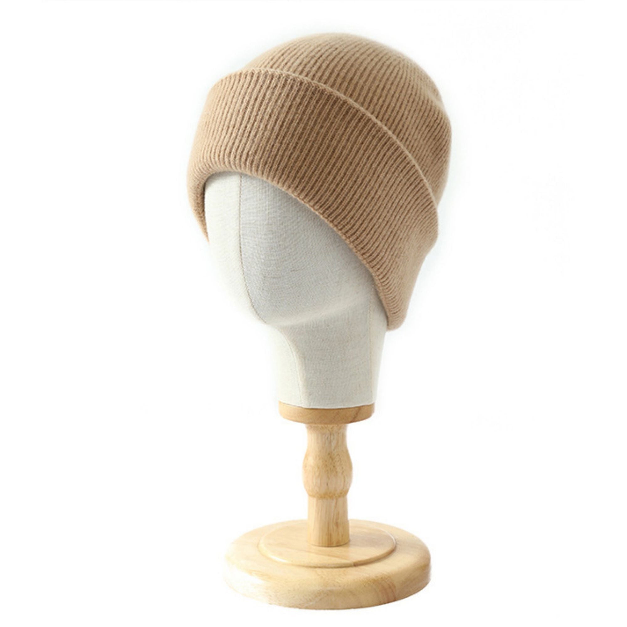 Anna-Kaci Women's Ribbed Wool Knit Beanie Hat with Folded Cuff