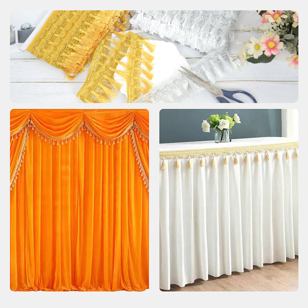 Fringe Tassel Lace Trim, 11 Yards 2.4 inch Wide, Sewing Trim for Curtain Embellishment Lamp Shade Tablecloth Stage Decor DIY Craft