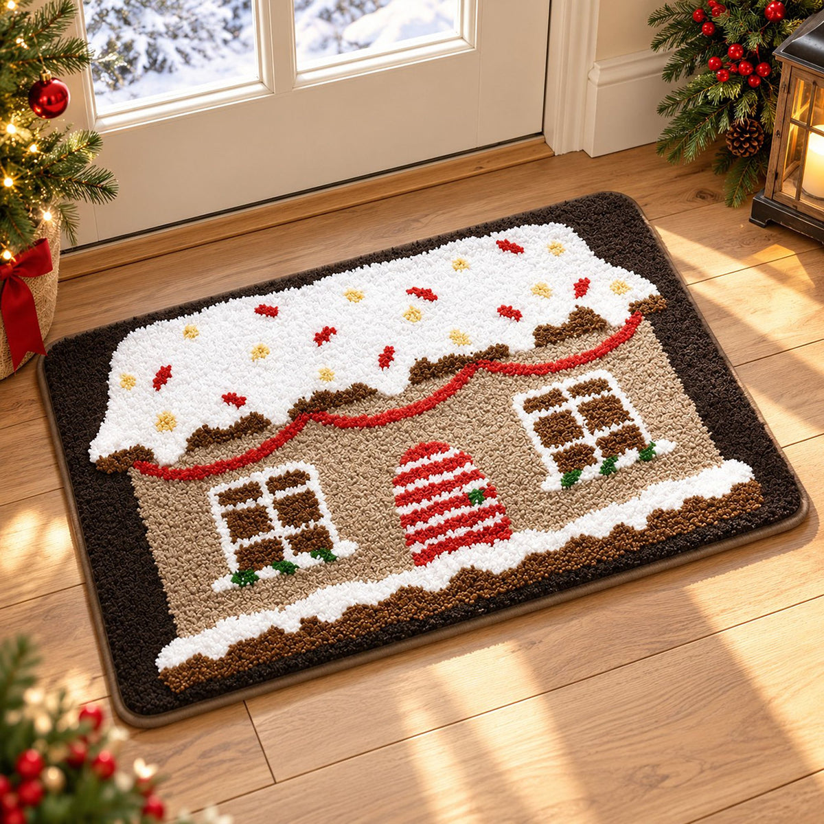 Christmas Character Tufted Bath Rug with Nonslip Backing 15.7 x 23.6 in