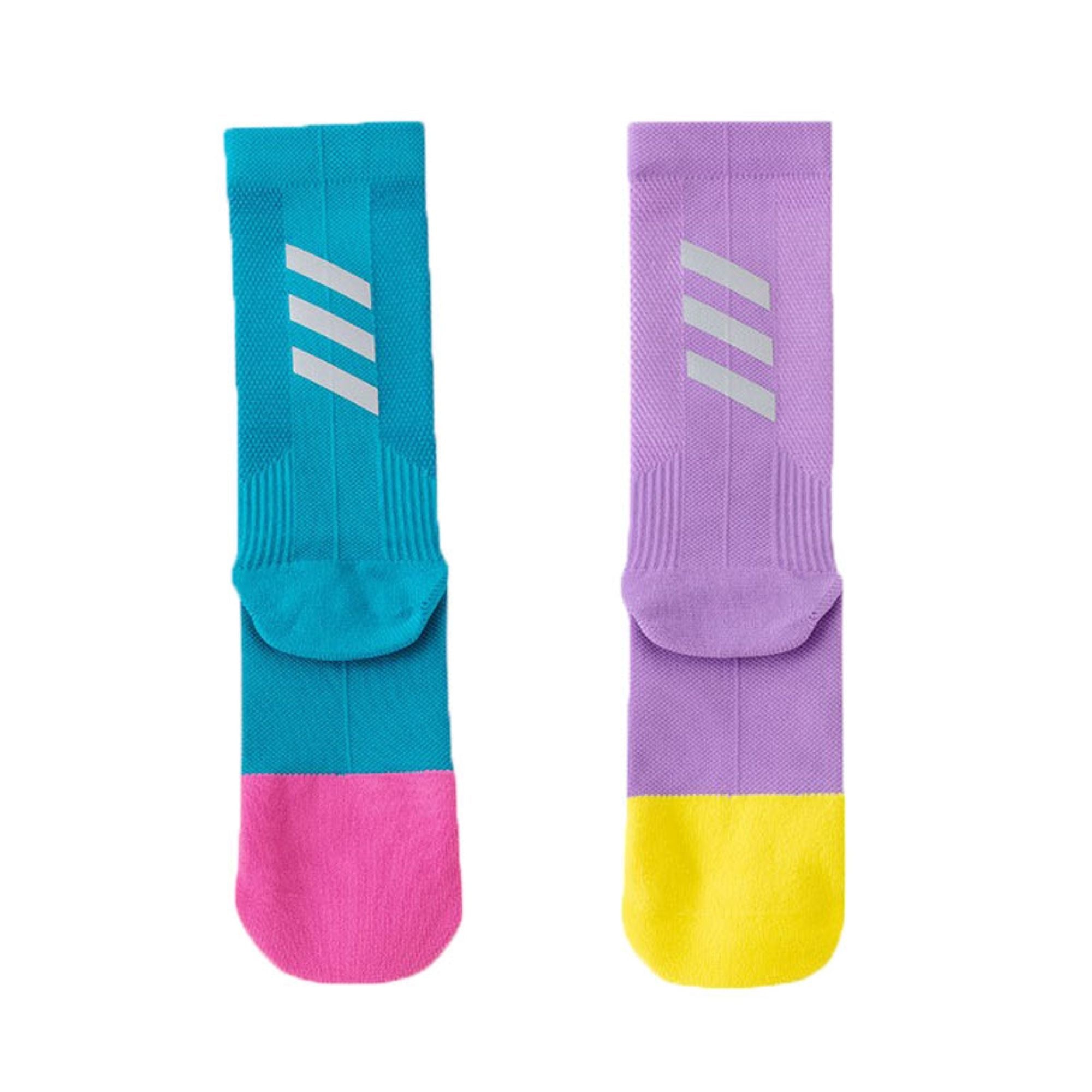 Anna-Kaci Women's Reflective Compression Sports Socks with Breathable Fabric and Night Visibility Design 2-Pack
