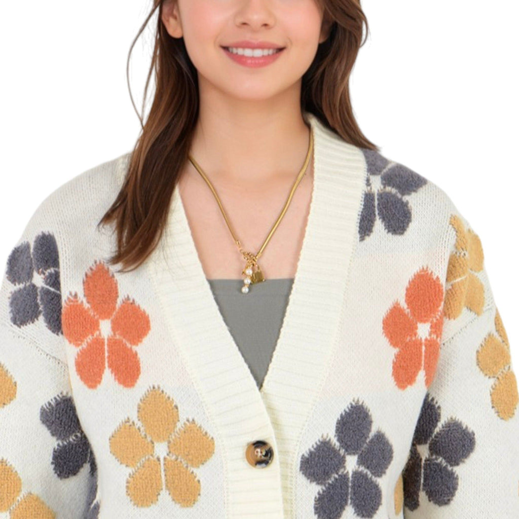 Fashion Gold-Tone Lock Pendant Fashion Necklace with Pearl and Initial Charm Details